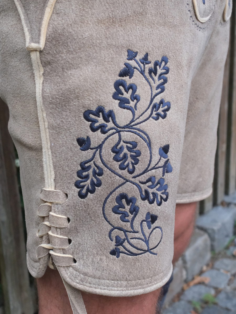 Lederhose Herzogstand Hirsch | Dunkelblau