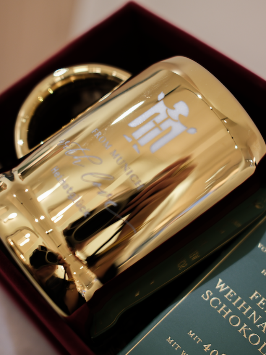 Geschenke-Set Gold-Krug