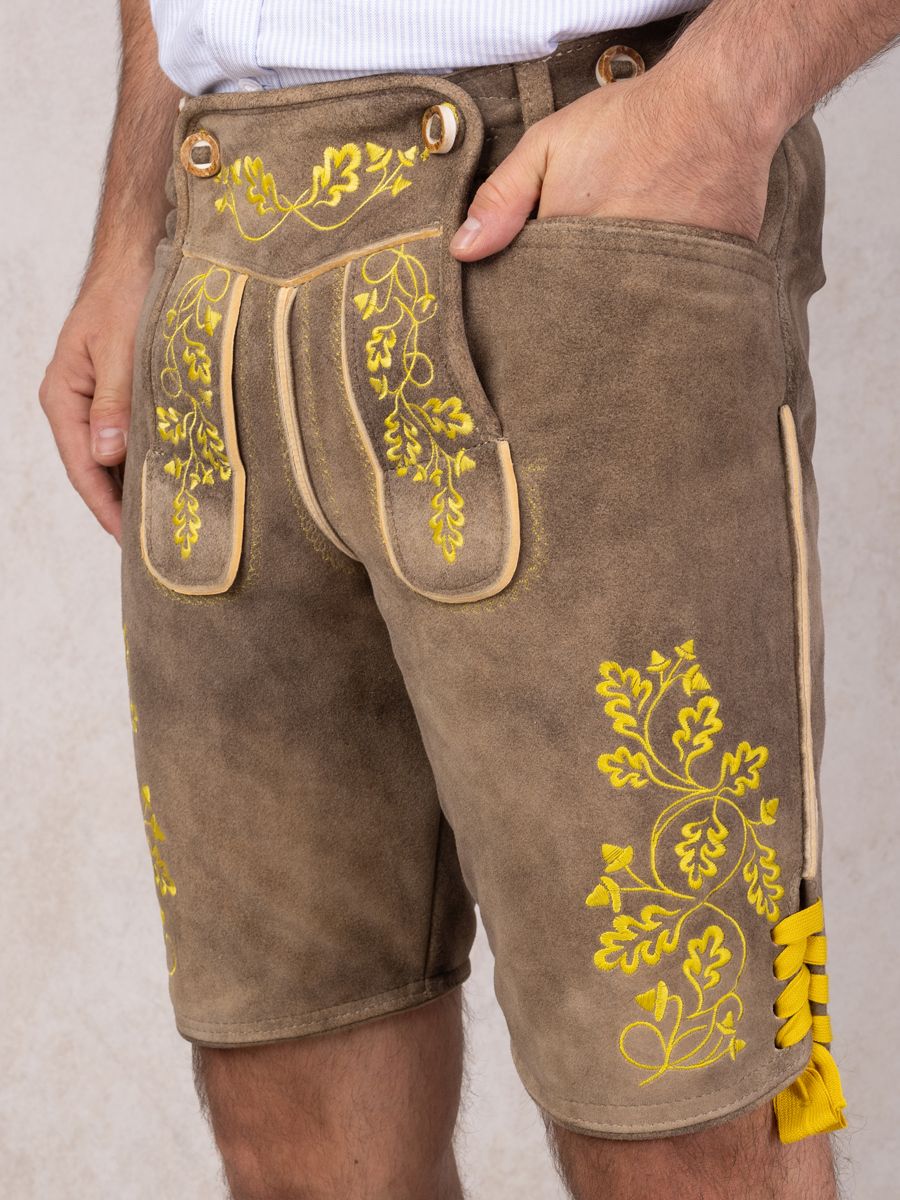 Lederhose Herzogstand Bock | Senfgelb