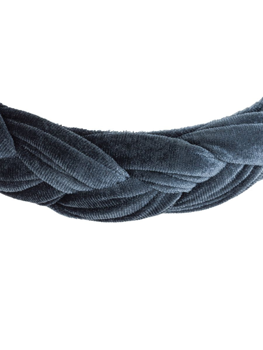 Geflochtener Haarreif Graublau