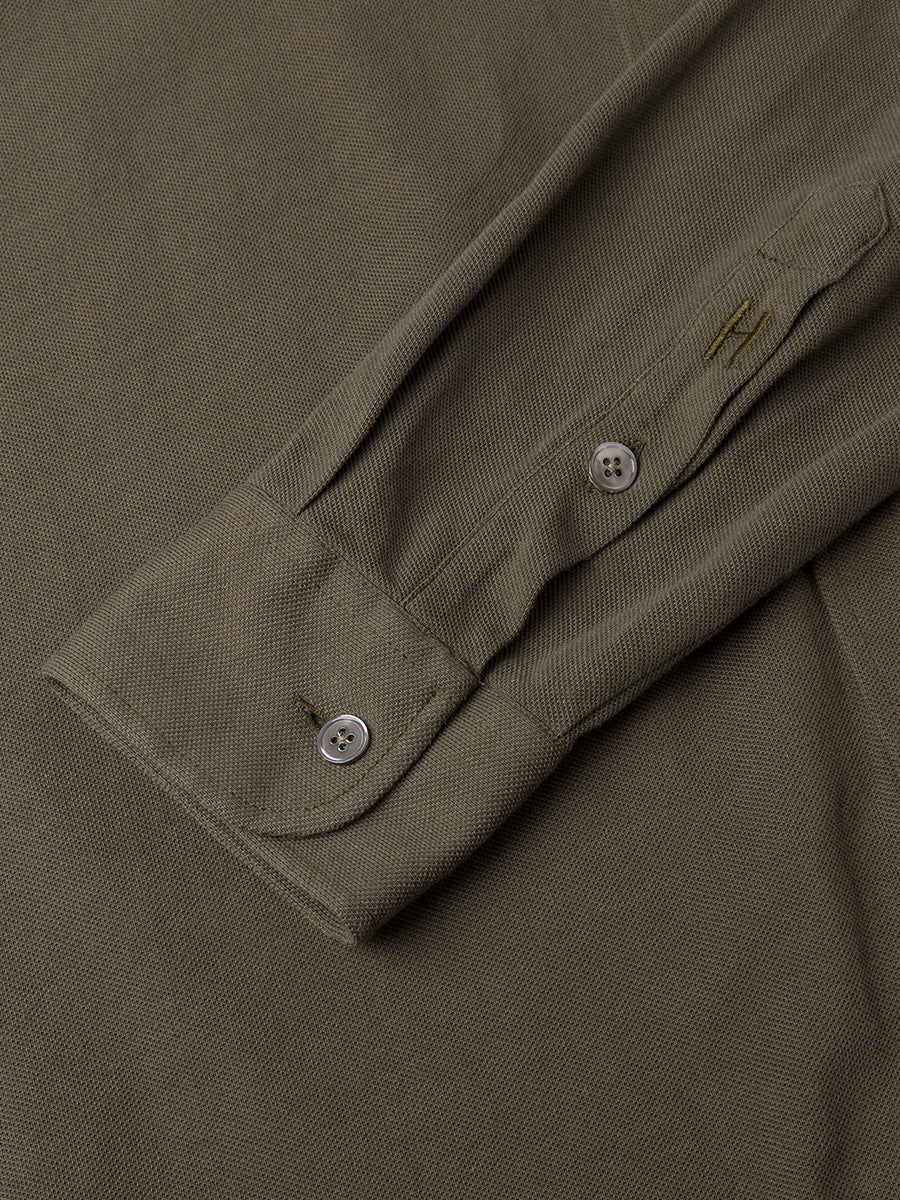 Stehkragenhemd Luis | Olive