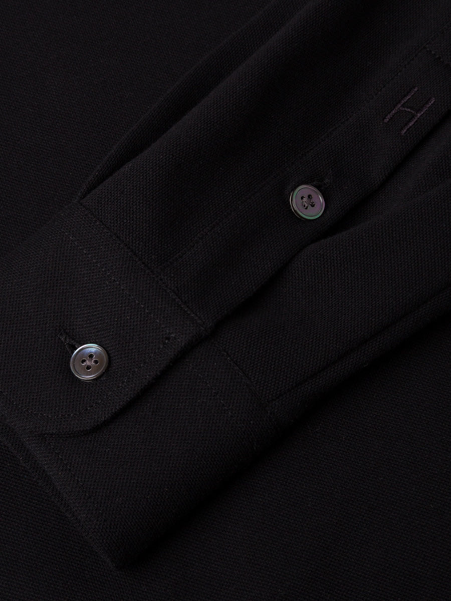Stehkragenhemd Luis | Schwarz