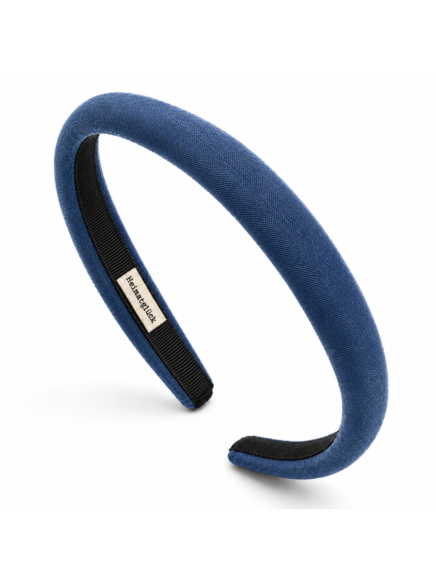 Haarreif Leinen schmal | Blau