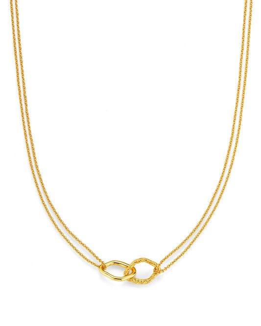 Double Ring Necklace Lilly Gold