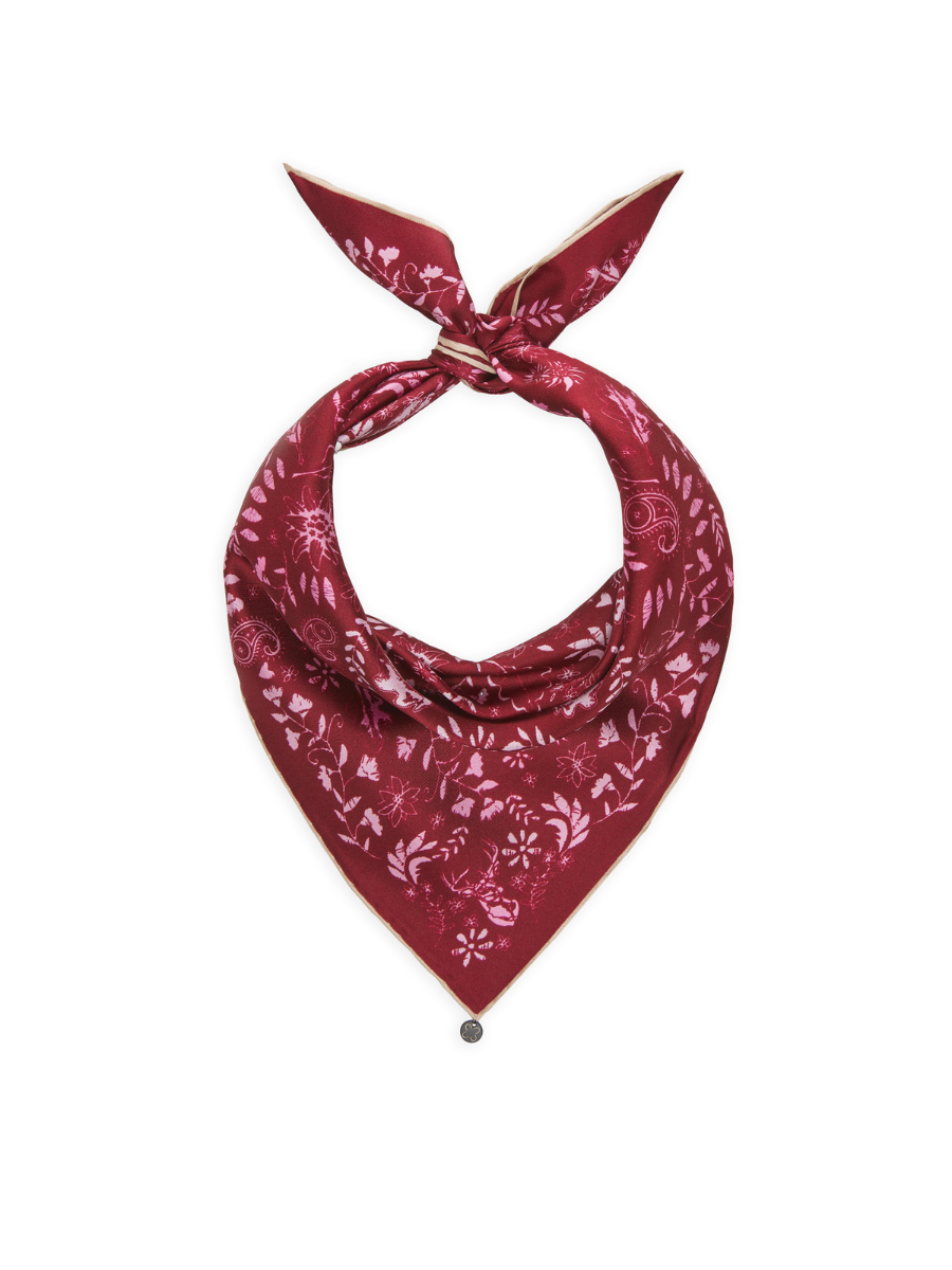 Seidentuch Floral | Rot