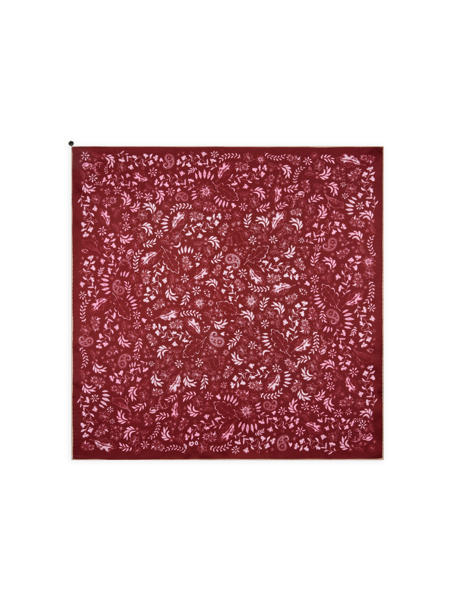 Seidentuch Floral | Rot