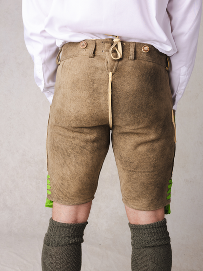 Lederhose Herzogstand Hirsch | Grasgrün