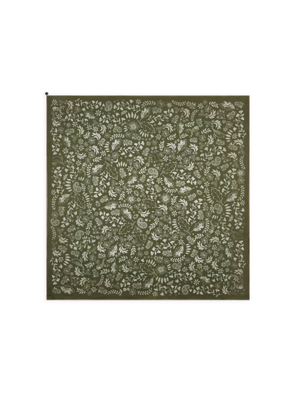 Seidentuch Floral | Oliv