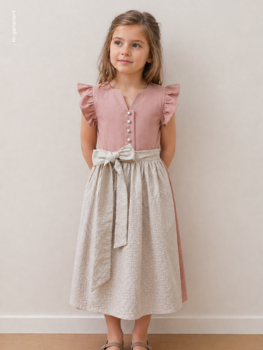 Kinderdirndl Carlotta | Rosé-Beige