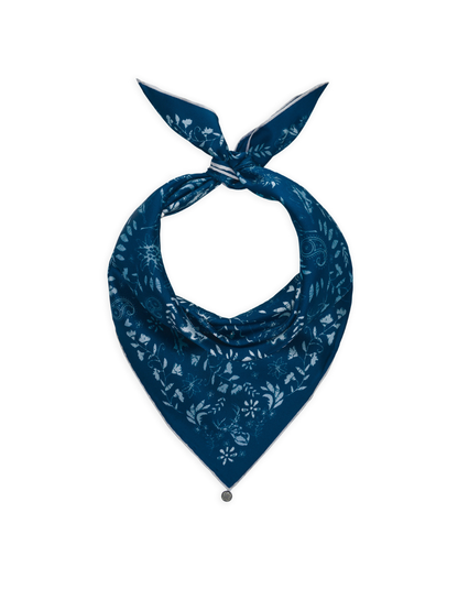 Seidentuch Floral | Blau