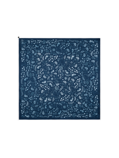 Seidentuch Floral | Blau