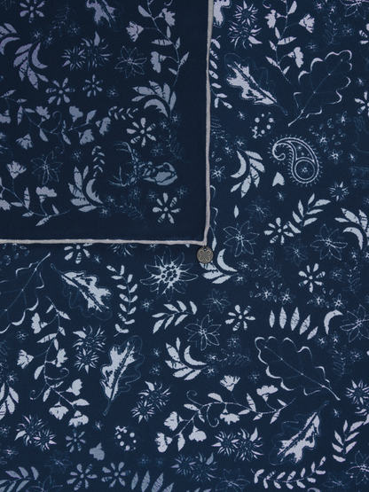 Seidentuch Floral | Blau