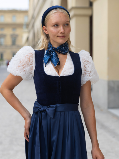 Seidentuch Floral | Blau