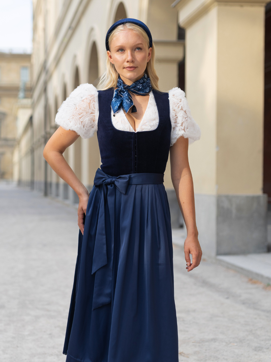 Seidentuch Floral | Blau