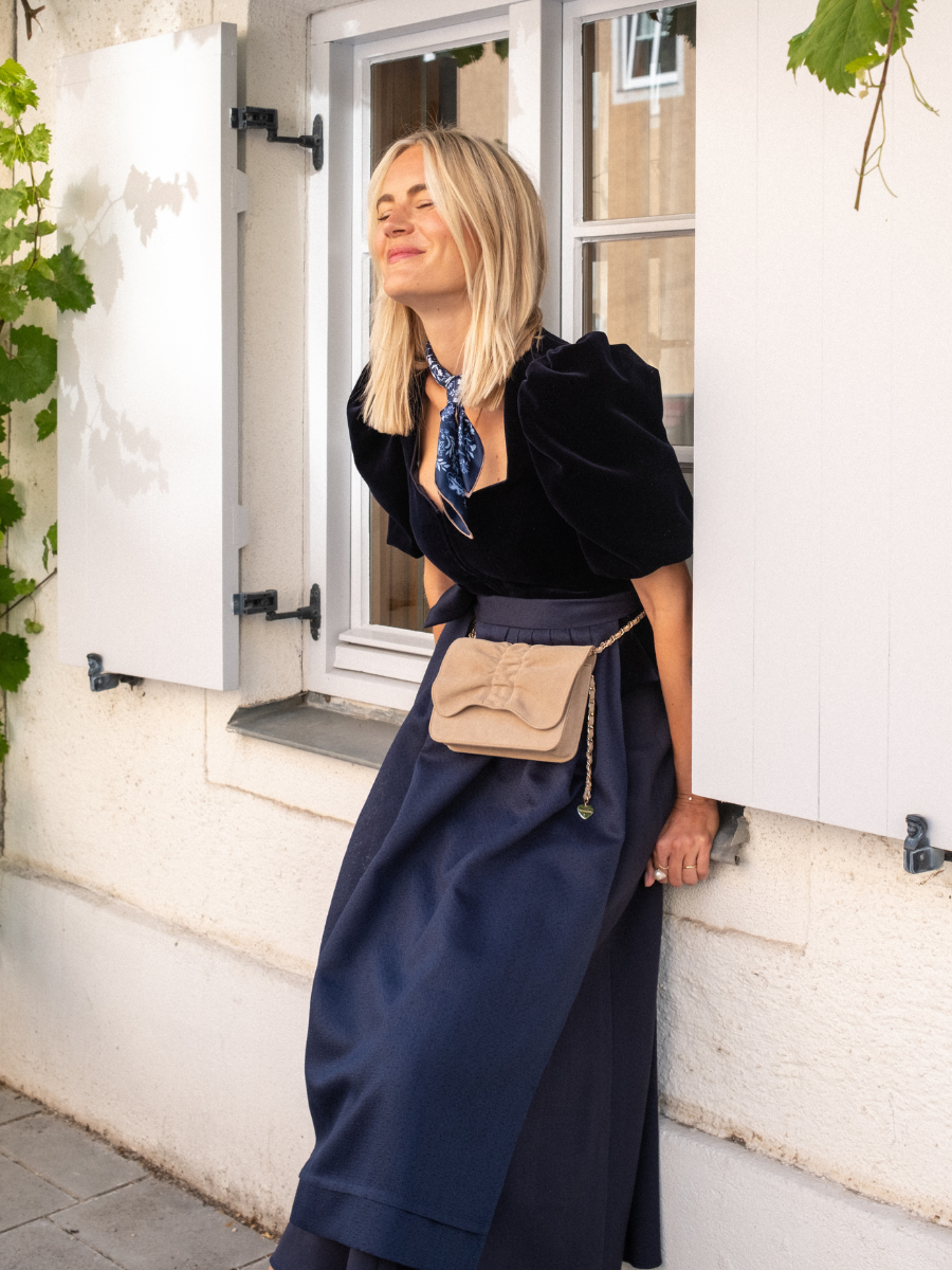 Seidentuch Floral | Blau