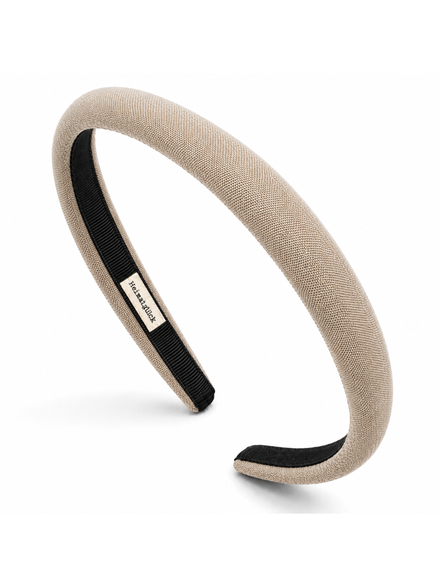 Haarreif Leinen schmal | Beige