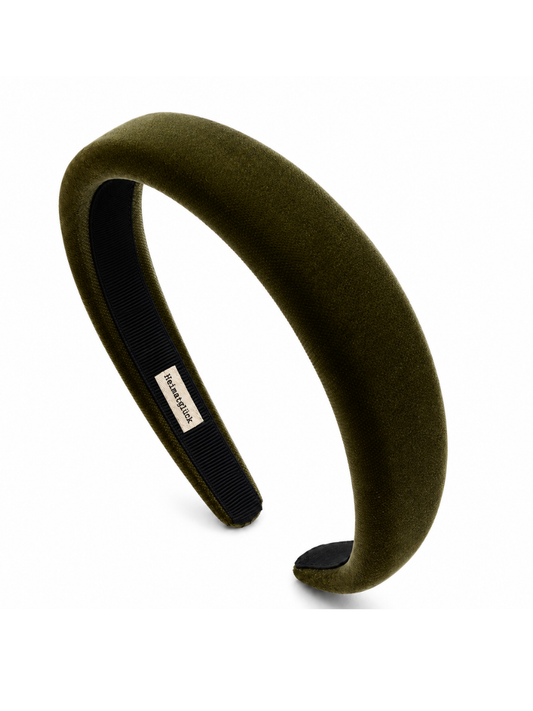 Haarreif Samt breit | Oliv