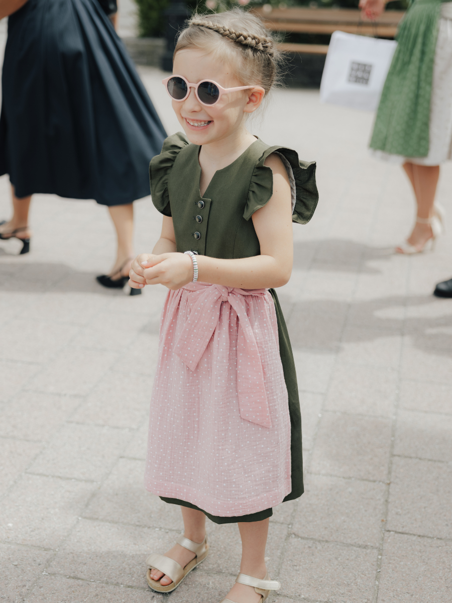 Kinderdirndl Carlotta | Oliv-Rosé