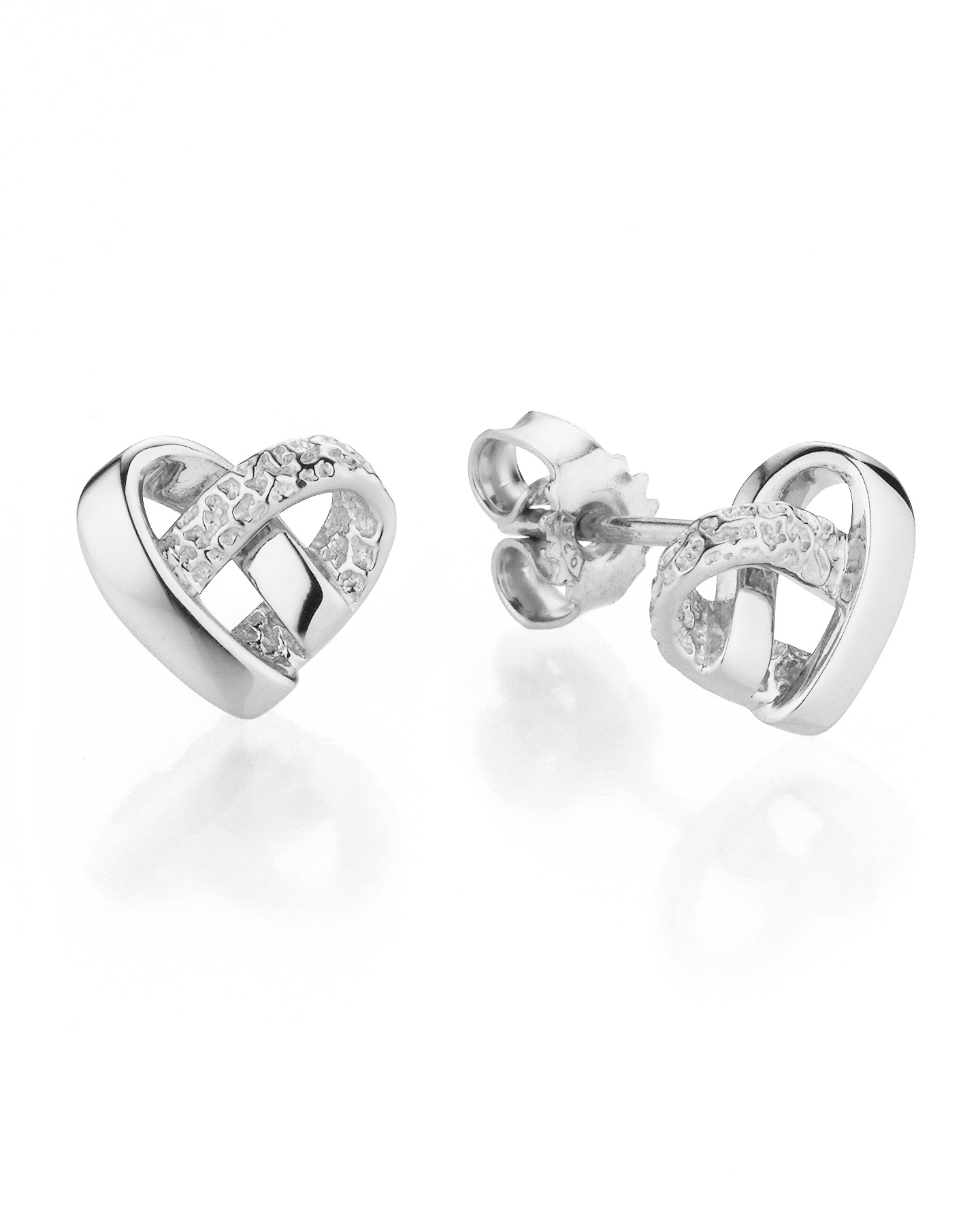⁠Braided Heart Stud Maisie Silber