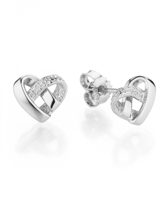 ⁠Braided Heart Stud Maisie Silber