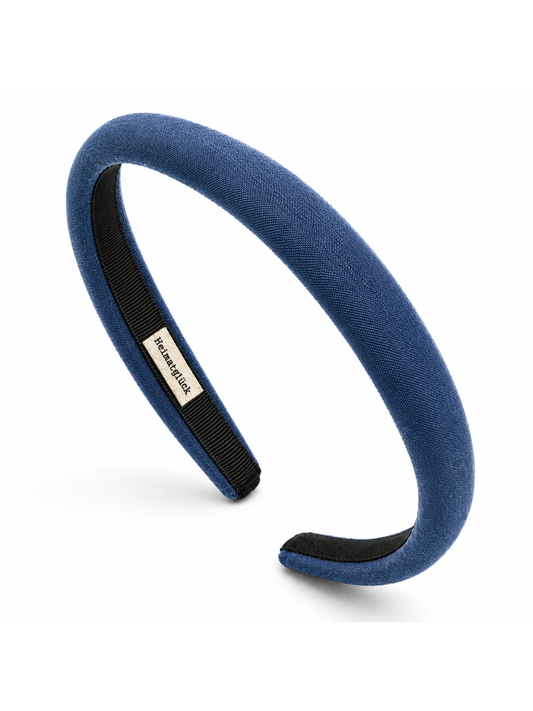 Haarreif Leinen schmal | Blau