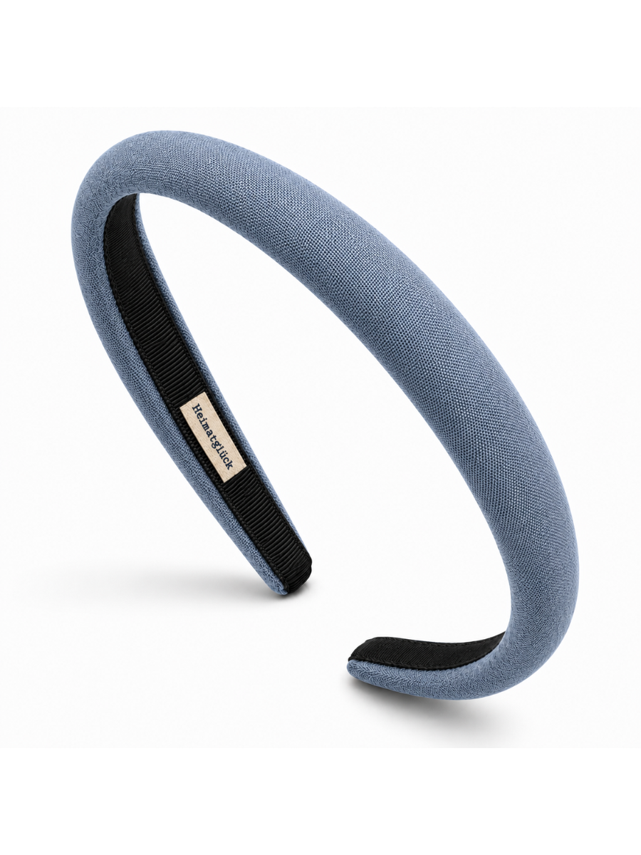 Haarreif Leinen schmal | Taubenblau